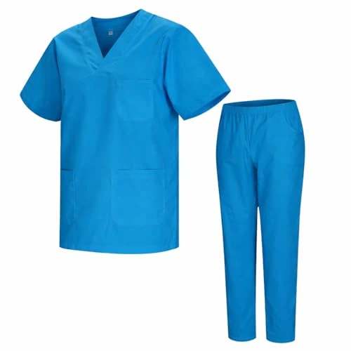 Limited-time offer: MISEMIYA Uniforms Unisex Scrub Set – Medical Uniform with Scrub Top and Pants 817-8312 Cyan from $24.99 to $19.99 (save 20.01%)