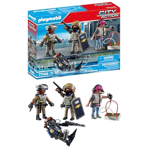 Offerta a tempo: PLAYMOBIL 71146 City Action unità Speciale, Set 4 Personaggi, Include Un sommozzatore, Un coordinatore delle operazioni, Un Ufficiale e Un Cattivo, Giocattolo per Bambini dai 5 Anni in su - 20% da 14.99 € a 11.99 €