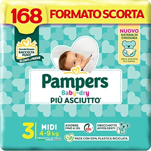 Limitiertes Angebot: Pampers Baby Dry Midi, 168 Windeln, Größe 3 (4-9 kg) von 63.89 EUR auf 63.89 EUR (Spare 0%)