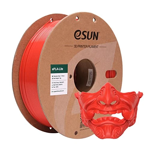 Offerta a tempo: eSUN PLA Lite Filamento 1,75 mm, filamento modificato PLA 1kg Rosso - 35% da 21.99 € a 14.33 €