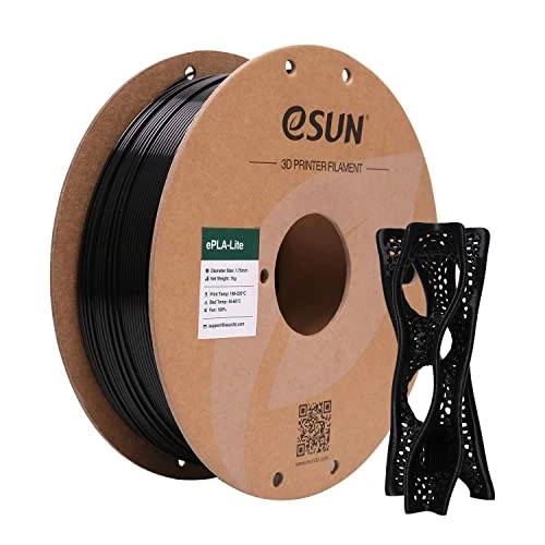 Limited offer: eSUN PLA Filament 1.75mm, 3D Printer Filament PLA Dimensional Accuracy +/- 0.03mm, 1KG Spool (2.2 LBS) 3D Printing Materials for Most FDM 3D Printers,Black from 18.02 EUR to 10.99 EUR (save 39%)