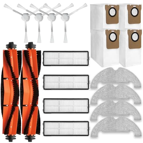 Offerta a tempo: JINDEHUI Kit Accessori di Ricambi per Dreame D10 Plus RLS3D / Z10 Pro RLS5D / L10 Plus Robot Aspirapolvere, 2 Spazzola Principale, 4 Spazzole Laterali, 4 Filtro Hepa, 4 Panni Mop, 4 Sacchetti - 0.00% da 25.99 € a 25.99 €