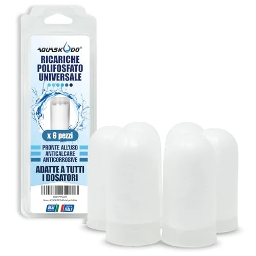 AQUASKUDO Polyfosfaten voor navulketel, anti-kalkfilter voor universele ketels, 6 polyfosfaatpatronen voor ketels, universele ketels
