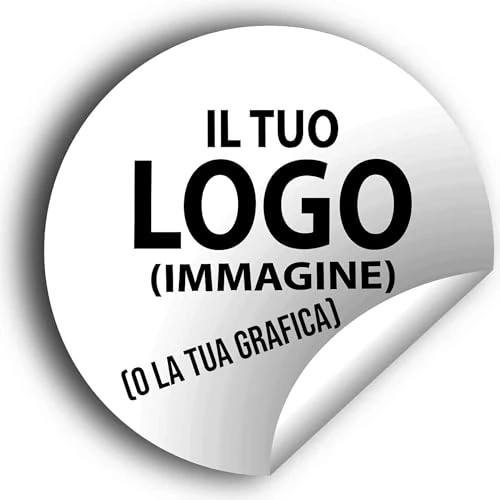 Mr Pubblicità - 100 pegatinas personalizadas con logotipo, imagen foto - PERSONALIZALO AQUÍ Sube tu foto - Tamaño seleccionable de 2 cm a 20 cm - Etiquetas multiusos, crea pegatinas, etiquetas