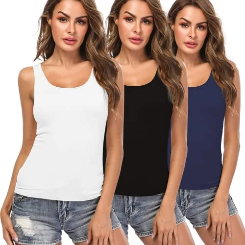 Offerta a tempo: STARBILD Canotte da Donna con Reggiseno a Mensola Incorporato Cinghia Ampia Canottiera Senza Maniche Canotta Imbottita di Base per Un Abbigliamento Casual Quotidiano - 38% da 58.99 € a 36.74 €