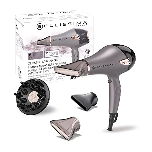 Zeitlich begrenztes Angebot: Bellissima Ceramic&Argan Oil, professioneller Haartrockner, Keramiktechnologie und Arganöl, Leistung 2300 W, 3 Temperaturen, Ionisator, Cold Shot, 2 Düsen, Keramikdiffusor von 99.90 € auf 59.99 € (40% Rabatt)