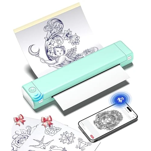 Offerta a tempo: Phomemo M08F Stampante Stencil Tattoo Per Tatuaggi, Stampante Termica Tattoo con 10 Fogli di Carta di Trasferimento, Stampante per Tatuaggi Compatibile Con Smartphone e PC - 20% da 99.99 € a 79.99 €