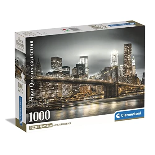 Clementoni - 39704 Collection - New York Skyline - 1000 elementów - puzzle dla dorosłych, wyprodukowane we Włoszech