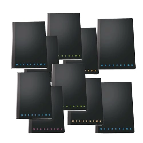 Pigna Monochrome Notebook Singer Wire Binding, 1R, liniert, A6 Format 10x15 cm, Perfekt für Notizen und Zeichnungen, 10