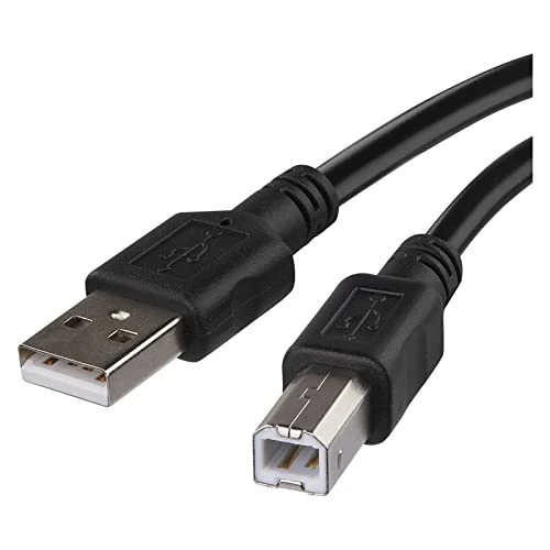 EMOS USB Connection Cable USB-A to USB-B for Printers and Other Peripherals with USB-B Connection, Hi-Speed 480 Mbps, 2 m Long, Black
