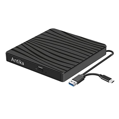 Offerta a tempo: Antika Masterizzatore DVD CD TypeC Externo Unità DVD Esterna USB 3.0 DVD-R CD-RW Lettore CD DVD Esterno Portatile External Disc per Laptop Desktop PC Macbook Air/Pro con Mac/OS/XP/Win10/Win11/Win8 - 19% da 20.99 € a 17.05 €