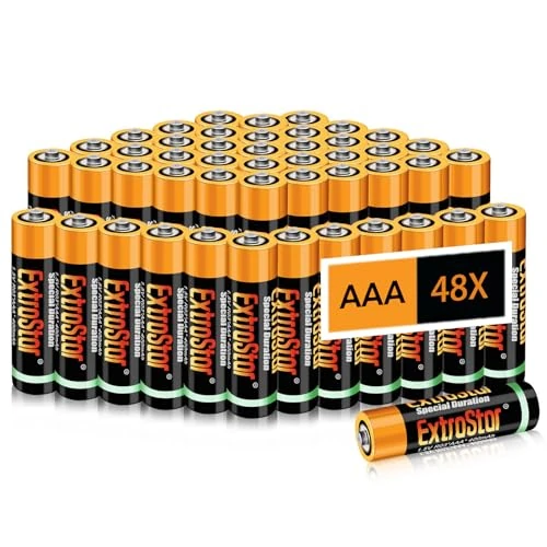 EXTRASTAR Zink Carbon (AAA) 1,5 Volt, 400 mAh No7 batterijen, hoge prestaties, 48 stuks