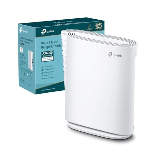 TP-Link RE900XD Ripetitore Wi-Fi 6 AX6000Mbps Doppia Banda, 160MHz, 2,5 Gigabit Porta, Amplificatore Mesh Extender, Ripetitore Potente Per Casa, Access Point, MU-MIMO, Da Tavolo o Da Parete