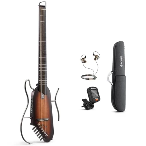 Oferta limitada: Donner HUSH-I Travel Guitar - Guitarra Acústica Eléctrica Portátil, Ultraligera, Silenciosa, Cuerpo de Caoba con Soporte Desmontable, Bolsa de Transporte y Accesorios de 299.99 EUR a 229.99 EUR (ahorro 23%)