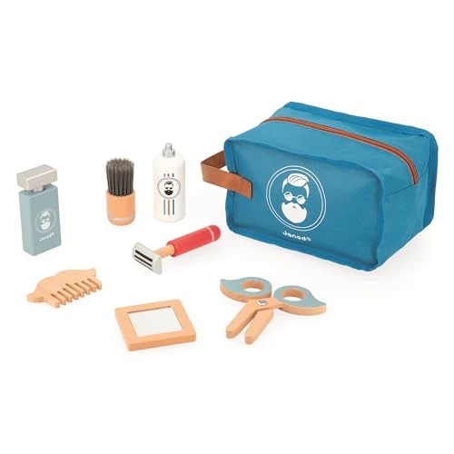 Limited-time offer: Janod - Children’s Barber Case - 7 Wood Accessories + Bag - Pretend Play Toy - Imagination-Enhancing - Wooden Toy - 3 Years +, J06552 from 20.97 GBP to 20.97 GBP (save 0%)