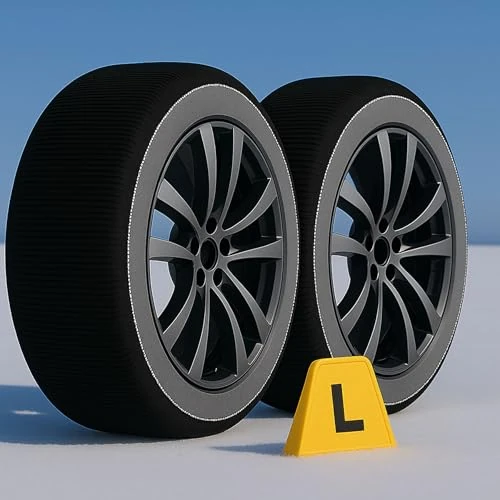 Carall, Italy Approved Snow Socks, Easy Assembly in 2 Minutes, Gloves Included, Black, L