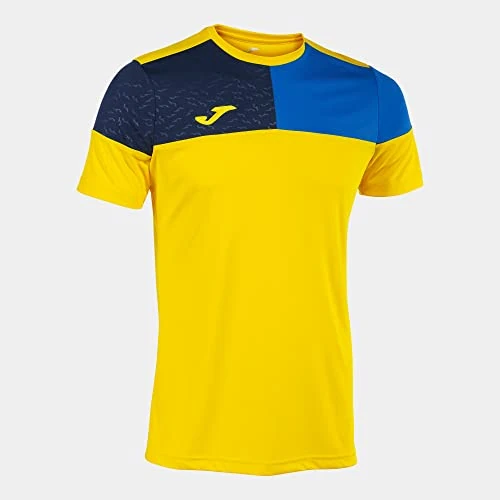 Joma Kurzarmshirt Mann Crew V gelb königsblau Marineblau