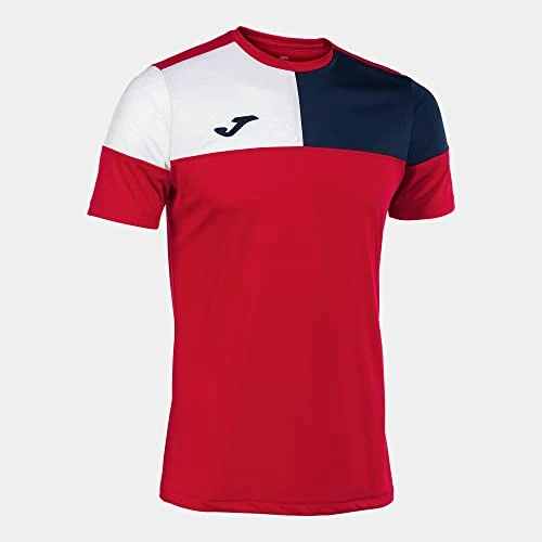 Limited-time offer: Joma Men's Short-Sleeved T-Shirt - 6XS - 3XL - Crew V Navy Red from 13.03 £ to 13.03 £ (save 0.00%)