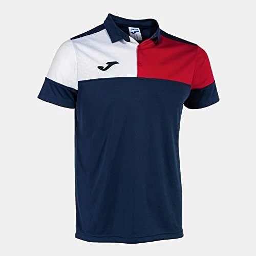 Joma Polo m/c Uomo Crew V Blu Navy Rosso Bianco