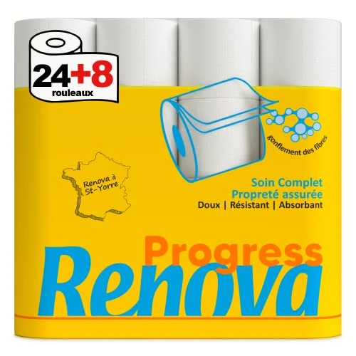 Renova Progress Toilet Paper 2 Ply White 24+8