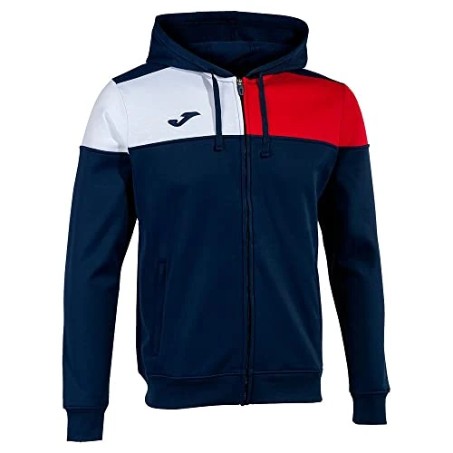 Offerta a tempo: Joma Giacca con cappuccio uomo Crew V blu navy rosso bianco - 20% da 35.00 € a 27.99 €