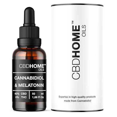 Offre limitee: CBD HOME Oils - Huile de CBD 40% + Mélatonine - 50 ml - Base d'huile de coco (MTC) et huile de graines de chanvre bio - Omega 3-6-9 - Cannabidiol Certifié 20.000 mg - Fabriqué dans l'UE de 45.99 EUR a 45.99 EUR (economie 0%)
