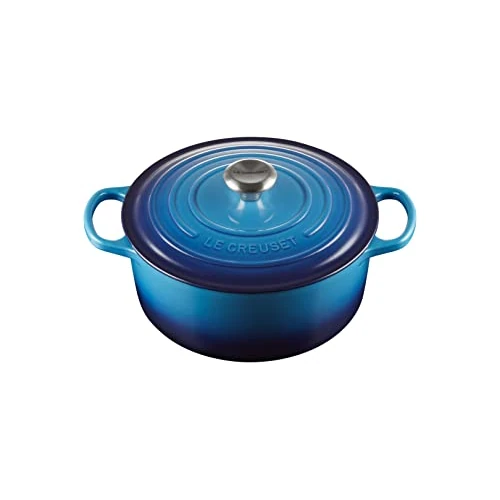 Limited-time offer: Le Creuset Signature Enamelled Cast Iron Round Casserole Dish With Lid, 26 cm, 5.3 Litre, Azure, 21177182202430 from 355.00 GBP to 271.98 GBP (save 23%)