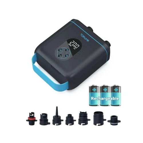 TOPUMP 20 PSI TPS260 elektryczna pompa SUP, możliwość ponownego ładowania, automatyczne wyłączanie, 2-stopniowa inflacja/deflacja, typ C do deski wiosłowej, kajaka, skrzydeł, smoka, namiotu