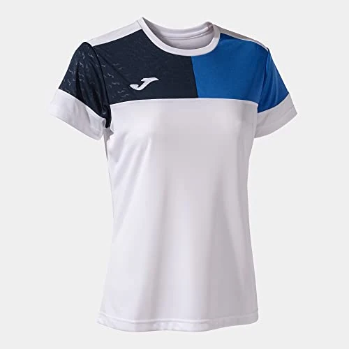 Joma Camiseta Manga Corta Crew v Blanco Royal Marino
