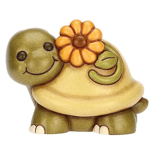 Offerta a tempo: THUN, Tartaruga Betta con Calendula in Ceramica Decorata a Mano, Versione Grande, 14x10.2x12 cm h - 41% da 59.90 € a 35.49 €
