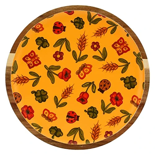 THUN, Duży rozmiar płyty z drewna akacyjnego, fantastyczna linia lata, Ø 30,5 cm; 2 cm h