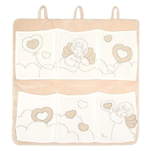 Offerta a tempo: THUN, Tasca Porta Oggetti Decorata con Angeli in Cotone e Poliestere, Linea Baby, 50.5x50.5 cm - 51% da 35.90 € a 17.49 €