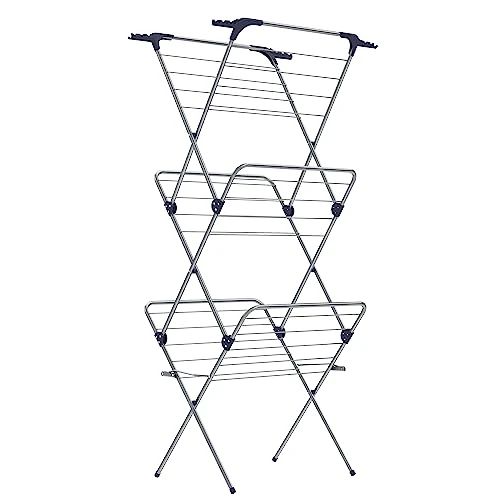 Offre limitée : SONGMICS Étendoir à Linge, Séchoir Pliable, avec Barres, Support de Séchage, Cadre en Acier, Taille 46 x 70,5 x 155 cm, Espace de Séchage de 20 m, Utilisation Intérieure/Extérieure, Gris LLR720G01 de 36.99 € à 36.99 € (0.00% de remise)