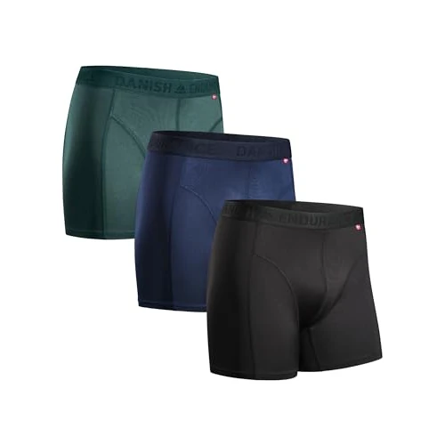 Offerta a tempo: DANISH ENDURANCE 3 Boxer Sportivi, in Microfibra, Elasticizzato, Intimo per Sport, da Uomo, Multicolore (1x Blu, 1x Nero, 1x Verde), XXL - 55% da 43.95 € a 19.95 €