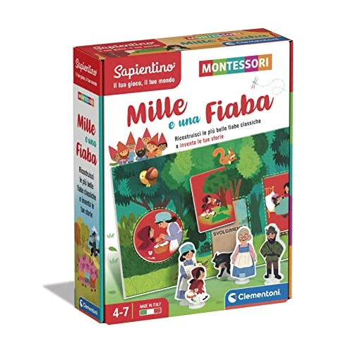 Clementoni - Sapientino Mille and Una Fairy Tale-Educational Game 4 Years, Montessori Flashcards-Made in Italy, Italian Color, 16423