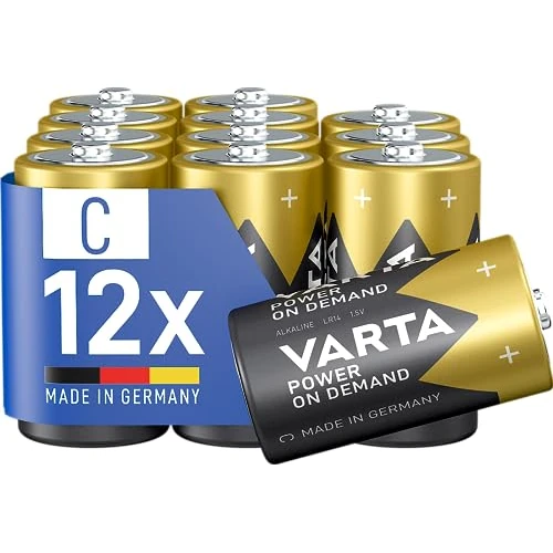 Limited offer: VARTA Batteries C Baby, Pack of 12, Power on Demand, Alkaline, Storage Pack, Smart, Flexible, Powerful, Ideal for Computer Accessories, Smart Home devices, Made in Germany from 16.99 EUR to 6.60 EUR (save 61%)