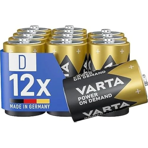 Offerta a tempo: VARTA BatterieD Mono, confezione da 12, pile Power on Demand, Alcaline, pacco di stoccaggio, flessibili, potenti, per accessori computer, Smart Home, Made in Germany [Esclusivo su Amazon] - 23% da 20.99 € a 16.25 €