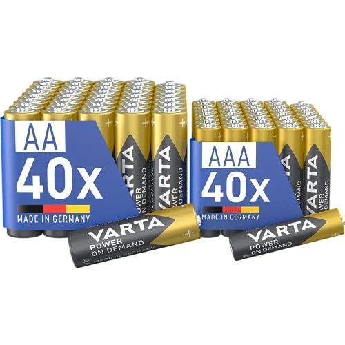 Tijdelijke aanbieding: VARTA Batterijen mixpack AA en AAA, 80 stuks, Power on Demand, alkaline van 30.20 € naar 30.20 € (0.00% korting)