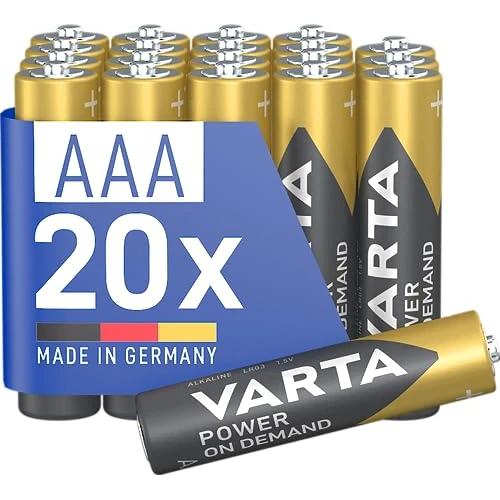 Limited offer: VARTA Batteries AAA, pack of 20, Power on Demand, Alkaline, 1,5V, storage pack in environmentally friendly packaging, ideal for computer accessories, Smart Home devices, Made in Germany from 9.99 EUR to 9.99 EUR (save 0%)