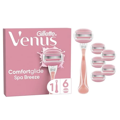 Gillette Venus Golarka damska Comfortglide Spa Breeze 3 Ostrza, 1 Uchwyt + 6 Kobiet Lamette