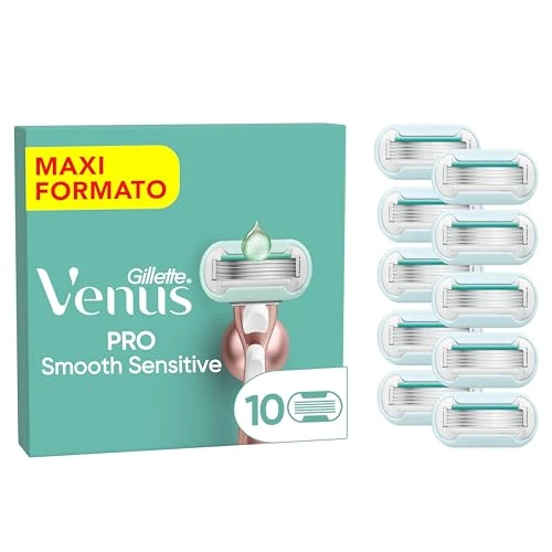Oferta limitada: Gillette Venus Pro Smooth Sensitive Recambios Para Maquinilla De Mujer, Pack De 10 Cuchillas De Recambio Con 5 Hojas y Banda Lubricante de 49.49 EUR a 49.49 EUR (ahorro 0%)