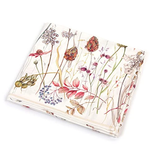 Tecnocuci Cotton Square Tablecloth, 4 Seaters, 140x140 cm, Made in Italy, Floral Pattern