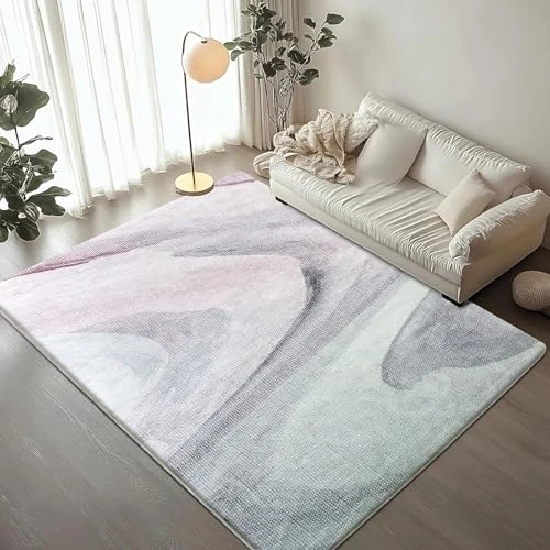 Offerta a tempo: Cinknots Area Tappeti per Soggiorno, Moderno Astratto Tappeto Morbido Pile Sala da pranzo Camera da letto Home Decor Tappeto antiscivolo (160 x 200 cm, Grigio/Rosa) - 0.00% da 70.99 € a 70.99 €