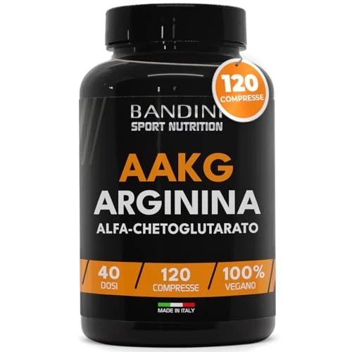 Bandini® AAKG Arginine Alpha Ketoglutarate 1000 mg - Amino Acid Boost Immune System - 120 Tablets in Ratio 2:1 - L-Arginin Alpha-Ketoglutarate Support for Powerful Pre Workout - 100% Vegan - Non-GMO