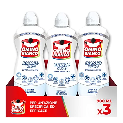 Offerta a tempo: Omino Bianco - Additivo Lavatrice Bianco Vivo in Gel per Bucato, Azione Sbiancate, Specifico per i Tessuti Bianchi, 900 ml x 3 - 33% da 14.99 € a 9.99 €