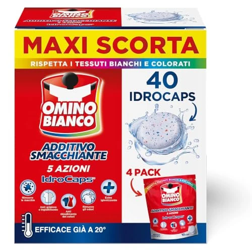 Offerta a tempo: Omino Bianco Additivo Lavatrice Totale 5 Azioni in 1 Idrocaps, 10 Caps x 4 - 0.00% da 19.96 € a 19.96 €