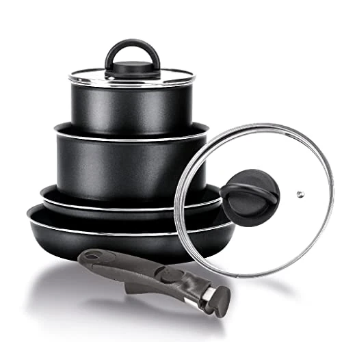 Offerta a tempo: Moneta Gea Minispace Batteria 6 pezzi con manico removibile, alluminio 100% riciclato, anche per induzione. Made in Italy - 22% da 80.00 € a 62.62 €