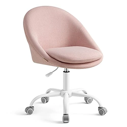 SONGMICS Home Office Chair, Swivel Desk Chair, Pink, Adjustable Height, 110kg Capacity, OBG020P01