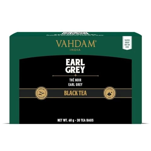 Offerta a tempo: VAHDAM Te Nero Earl Grey | 30 Bustine Piramidali con Bergamotto - 37% da 9.99 € a 6.30 €