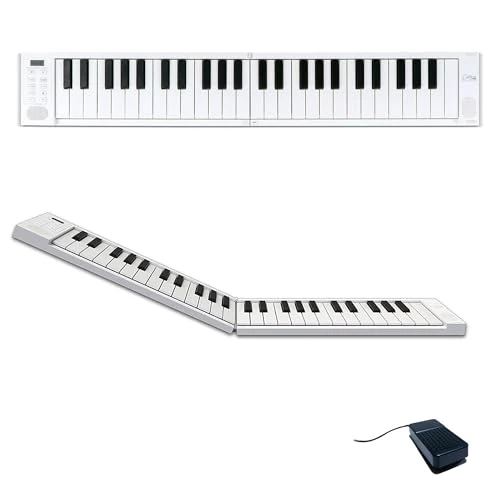 Carry-on FP-49 Touch 49 Tasti Sensibili al Tocco Bianco Pianoforte Digitale Portatile Pieghevole di Blackstar Controller MIDI USB con Batteria Ricaricabile